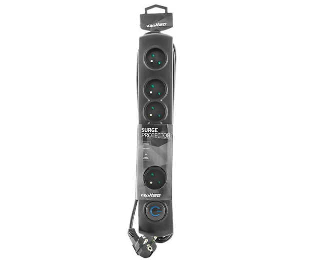 QOLTEC antyprzepięciowa - 6 gniazd, 3m, czarna - 342264 - zdjęcie 4